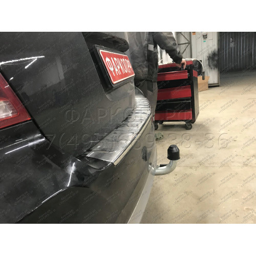 M127C GALIA Полностью оцинкованный фаркоп на Mercedes GLK-Class x204 2008-2015. Подрозетник убирается за бампер. Тип шара: C (горизонтальный съемный). Невидимый вырез бампера. Нагрузки: 2500/100 кг, масса фаркопа 20,37 кг