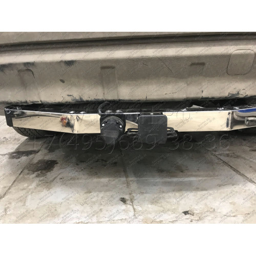 FA 0970-E(N) Бизон Фаркоп с хромированной накладкой на Mitsubishi Outlander XL 2007-2012 без подрезки бампера. Тип шара: E (легкосъемный шар под квадрат). Нагрузки: 3200/120 кг. Не комплектуется электрикой