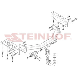 J-055 STEINHOF Фаркоп на Dodge Nitro 2007-2011, Jeep Cherokee KK 2008-2013, кроме авто с запаской 20". Требуется подрезка бампера. Тип шара: AV (вертикальное быстросъемн
