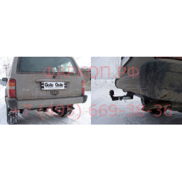 J005C GALIA Полностью оцинкованный фаркоп на Jeep Cherokee XJ 1988-2001. Тип шара: C (горизонтальный съемный). Установка без снятия и выреза бампера. Нагрузки