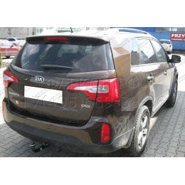 K-017 STEINHOF Фаркоп на Kia Sorento XM 2009-2012. Требуется подрезка бампера. Тип шара: AV (вертикальное быстросъемное крепление шара на ключе). Нагрузки: 2600/10