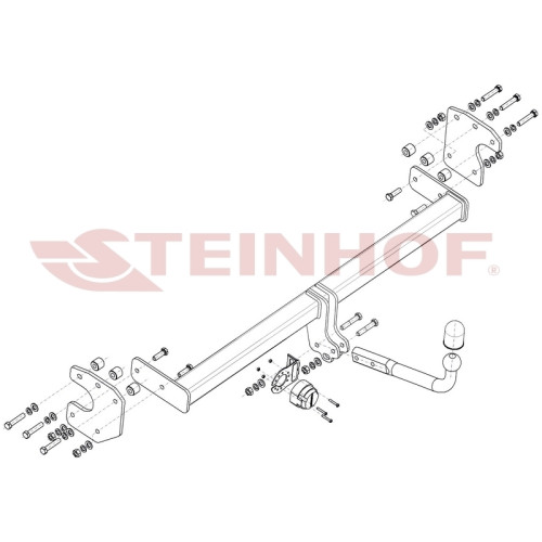 K-101 STEINHOF Фаркоп на Kia EV6 CV 07/2021- без подрезки бампера. Тип шара: A. Нагрузки: 1650/110 кг, масса фаркопа 23,3 кг (без электрики в комплекте)