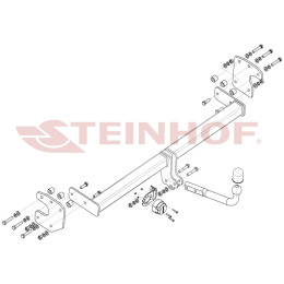 K-101 STEINHOF Фаркоп на Kia EV6 CV 07/2021- без подрезки бампера. Тип шара: A. Нагрузки: 1650/110 кг, масса фаркопа 23,3 кг (без электрики в комплекте)