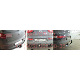 K112-A Лидер-плюс ТСУ для Kia Sportage 2010-2015, Hyundai ix35 2010-2015 без снятия и выреза бампера. Нагрузки: 1500/75 кг, масса фаркопа 17,52 кг (без электрики в комплект