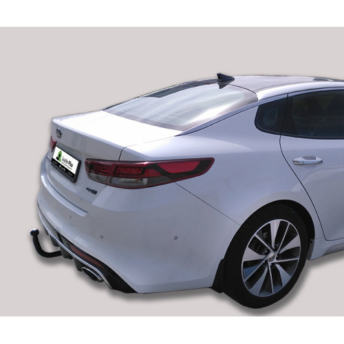 K126-A Лидер-плюс ТСУ для Kia Optima 2016-2020. Требуется подрезка бампера. Нагрузки: 1300/75 кг, масса фаркопа 12,84 кг (без электрики в комплекте)