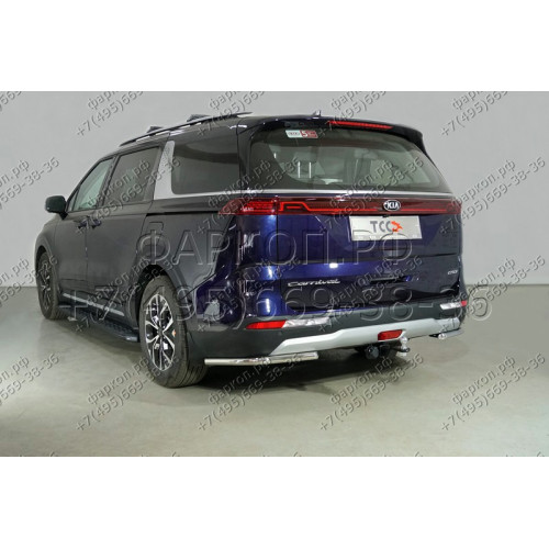 TCU00181 ТСС Фаркоп на Kia Carnival 2021-. Требуется подрезка бампера. Тип шара: E (шаровый узел под американский квадрат). Нагрузки: 1500/100 кг