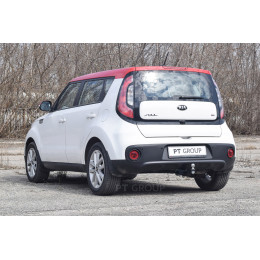 KSL-13-991122.00 PT GROUP Фаркоп на Kia Soul 2014-2019 без подрезки бампера. Тип шара: E (легкосъемный шар под квадрат). Нагрузки: 1500/80 кг, масса фаркопа 16,2 кг (без 