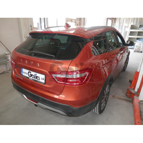 L025C GALIA Полностью оцинкованный фаркоп на Lada Vesta седан/универсал (установка без выреза бампера), в т.ч. SW Cross 2015-2022 (установка с подрезкой бампера). Подрозетник убирается за бампер. Тип шара: C (горизонтальный съемный). Нагрузки: 1400/75 кг,