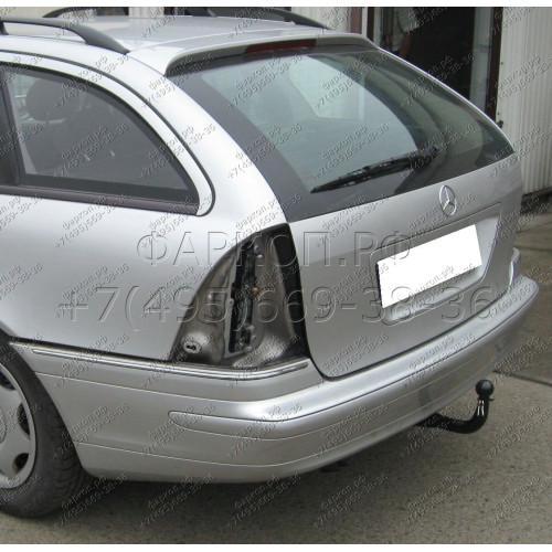 M-114 STEINHOF Фаркоп на Mercedes C-Class w203 седан / s203 универсал 2000-2007 без подрезки бампера. Тип шара: AV (вертикальное быстросъемное крепление шара на ключе). Нагрузки: 1700/75 кг, масса фаркопа 22,6 кг (без электрики в комплекте)