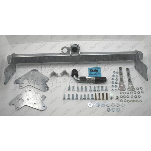 M120C GALIA Полностью оцинкованный фаркоп на Mitsubishi L200 1996-2006, 2006-2015, 2015-2023, FIAT Fullback 2016-2019. Тип шара: C (горизонтальный съемный). Без выреза бампера. Нагрузки: 3100/125 кг, масса фаркопа 29,35 кг