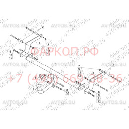NS 28 AVTOS Фаркоп на Nissan Terrano 2014-2015. Необходима подрезка бампера. Тип шара: A. Нагрузки: 1250/75 кг, масса фаркопа 14 кг (без электрики в комплекте)