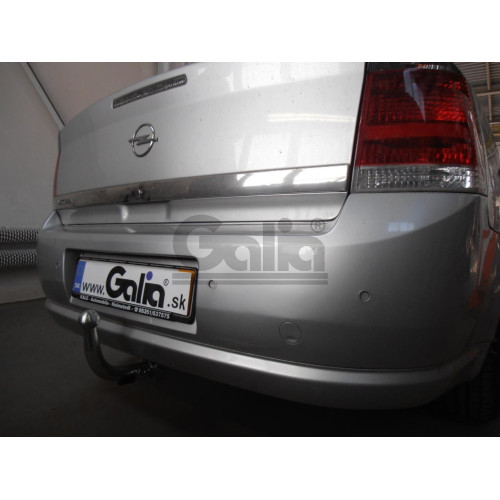 O045A GALIA Полностью оцинкованный фаркоп на Opel Vectra C седан/хетчбек 2002-2008. Подрозетник убирается за бампер. Тип шара: A. Установка без снятия и выреза бампера. Нагрузки: 1600/75 кг, масса фаркопа 16,42 кг