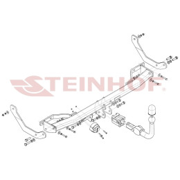 P-065 STEINHOF Фаркоп на Peugeot 307 универсал 2002-2008. Требуется подрезка бампера. Тип шара: AH (горизонтальное быстросъемное крепление шара на ключе). На