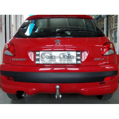P029A GALIA Полностью оцинкованный фаркоп на Peugeot 206 хетчбек 2003-2010. Подрозетник убирается за бампер. Тип шара: A. Невидимый вырез бампера. Нагрузки: 1100/50 кг, масса фаркопа 12,72 кг