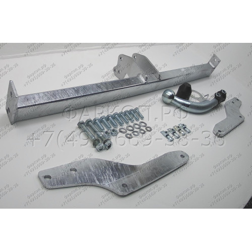 P029A GALIA Полностью оцинкованный фаркоп на Peugeot 206 хетчбек 2003-2010. Подрозетник убирается за бампер. Тип шара: A. Невидимый вырез бампера. Нагрузки: 1100/50 кг, масса фаркопа 12,72 кг