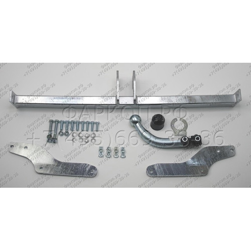 P029A GALIA Полностью оцинкованный фаркоп на Peugeot 206 хетчбек 2003-2010. Подрозетник убирается за бампер. Тип шара: A. Невидимый вырез бампера. Нагрузки: 1100/50 кг, масса фаркопа 12,72 кг