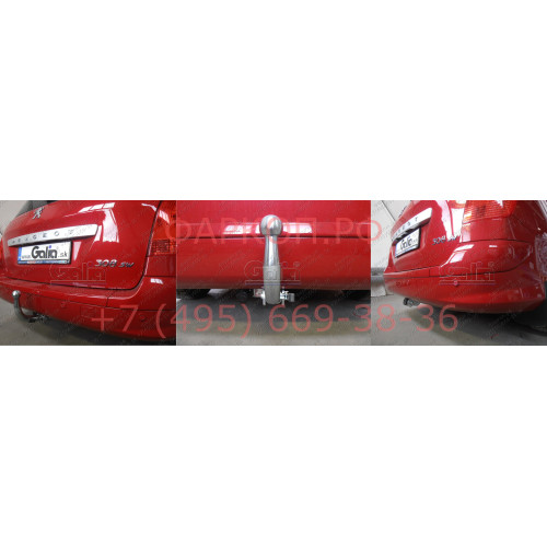 P041C GALIA Полностью оцинкованный фаркоп на Peugeot 308 универсал 2008-2013. Тип шара: C (горизонтальный съемный). Установка без снятия и выреза бампера. Нагрузки: 1700/75 кг, масса фаркопа 17,97 кг