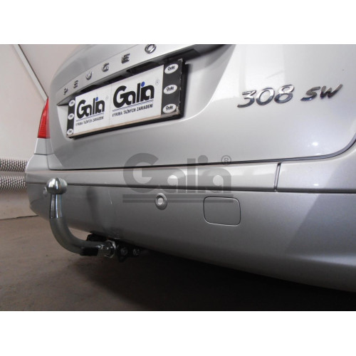 P041C GALIA Полностью оцинкованный фаркоп на Peugeot 308 универсал 2008-2013. Тип шара: C (горизонтальный съемный). Установка без снятия и выреза бампера. Нагрузки: 1700/75 кг, масса фаркопа 17,97 кг