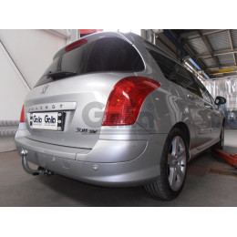 P041C GALIA Полностью оцинкованный фаркоп на Peugeot 308 универсал 2008-2013. Тип шара: C (горизонтальный съемный). Установка без снятия и выреза бампера. Н