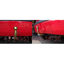 R014A GALIA Полностью оцинкованный фаркоп на Renault Megane I хетчбек 1996-2003, номерной знак на задней двери. Тип шара: A. Установка без снятия и выреза бам