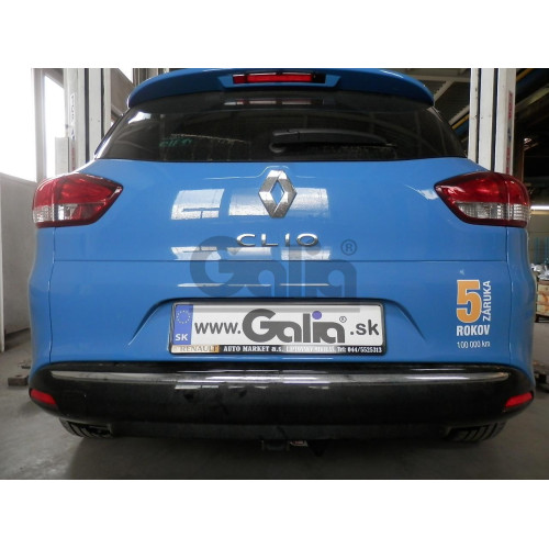 R085A GALIA Полностью оцинкованный фаркоп на Renault Clio GrandTour III универсал 2008-2013, Clio GrandTour IV универсал 2008-2013. Подрозетник убирается за бампер. Тип шара: A. Установка без снятия и выреза бампера. Нагрузки: 1200/75 кг, масса фаркопа 15