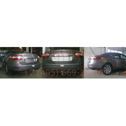 R089A GALIA Полностью оцинкованный фаркоп на Renault Fluence седан 2010-2015. Подрозетник убирается за бампер. Тип шара: A. Невидимый вырез бампера. Нагрузки