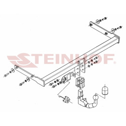 S-356 STEINHOF Фаркоп на Skoda Yeti 2WD/4WD 08/2009-2018. Требуется подрезка бампера. Тип шара: AV (вертикальное быстросъемное крепление шара на ключе). Нагрузки: 