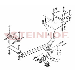 S-374 STEINHOF Фаркоп на Opel Agila B (только 1,2 л) 2007-2014, Suzuki Splash (только 1,2 л) 2008-2015 без снятия и подрезки бампера. Тип шара: A. Нагрузки: 600/50 кг, масса фаркоп