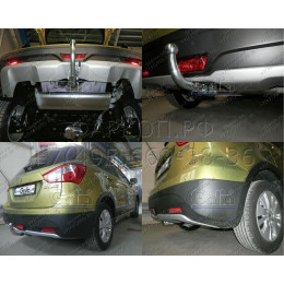 S107A GALIA Полностью оцинкованный фаркоп на Suzuki SX4 S-Cross 2013-2021 2WD/4WD. Подрозетник убирается за бампер. Невидимый вырез бампера. Тип шара: A. Нагрузки