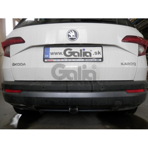 S119V GALIA Полностью оцинкованный фаркоп на Skoda Karoq 2018-, SEAT Ateca 2016-, Cupra Ateca 2016-, Cupra Formentor 2016-. Тип шара: AV (вертикальное быстросъемное крепление шара на ключе). Невидимый вырез бампера. Нагрузки: 2500/100 кг, масса фаркопа 15