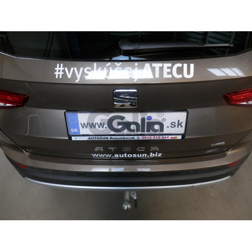 S119V GALIA Полностью оцинкованный фаркоп на Skoda Karoq 2018-, SEAT Ateca 2016-, Cupra Ateca 2016-, Cupra Formentor 2016-. Тип шара: AV (вертикальное быстросъемное крепление шара на ключе). Невидимый вырез бампера. Нагрузки: 2500/100 кг, масса фаркопа 15