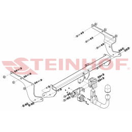 T-207 STEINHOF Фаркоп на Toyota Urban Cruiser 2WD 2009-2016 без снятия и подрезки бампера. Тип шара: AV (вертикальное быстросъемное крепление шара на ключе). Нагруз