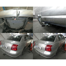 T066C GALIA Полностью оцинкованный фаркоп на Toyota Avensis седан/лифтбек 2003-2009. Тип шара: C (горизонтальный съемный). Невидимый вырез бампера. Нагрузки: