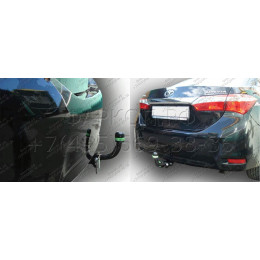 T117-A Лидер-плюс ТСУ для Toyota Corolla седан E150 2007-2013, E170 (кроме арабской версии) 2013-2019 без снятия и выреза бампера. Нагрузки: 1500/75 кг, масса фаркопа 15,3