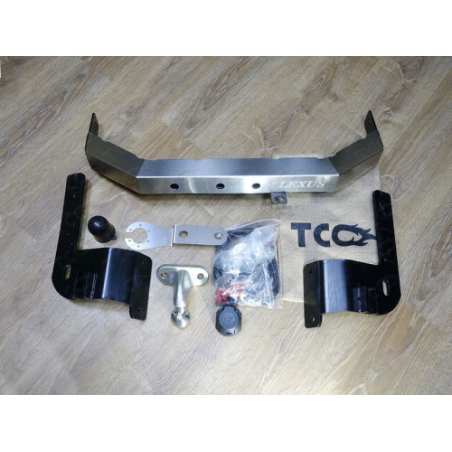 TCU00070 ТСС Фаркоп на Lexus LX570 2007-2021, Lexus LX450d 2015-2021 с накладкой с надписью Lexus без подрезки бампера. Тип шара: F. Нагрузки: 1500/100 кг