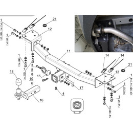 TCU00369N ТСС Фаркоп на Changan CS75 Plus 2WD 1.5T 2023-. Тип шара: E (шаровый узел под американский квадрат с нержавеющим шаром). Нагрузки: 750/50 кг