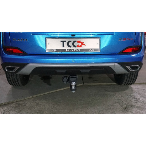 TCU00393 ТСС Фаркоп на Kaiyi X3 Pro 2023- без подрезки бампера. Тип шара: E (шаровый узел под американский квадрат). Нагрузки: 750/50 кг