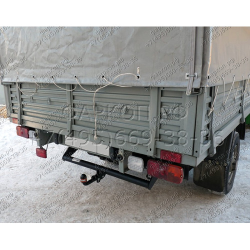 UAZ-08 AVTOS Фаркоп на УАЗ Cargo 2011-, УАЗ Profi 2017- без снятия и подрезки бампера. Тип шара: F. Нагрузки: 2000/100 кг, масса фаркопа 22 кг (электрика в комплекте) (без электрики в комплекте)