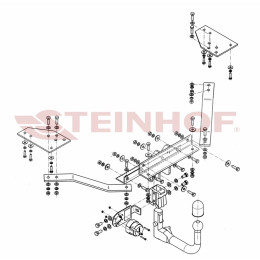 V-283 STEINHOF Фаркоп на Volvo S40 седан 2004-2012, Volvo V50 универсал 2004-2012. Требуется подрезка бампера. Тип шара: AV (вертикальное быстросъемное крепление шар