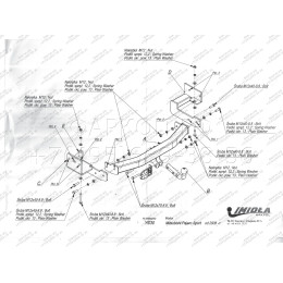 Y.030 IMIOLA Фаркоп Mitsubishi Pajero Sport 2008-2016, 2016-2021 без подрезки бампера. Тип шара: A. Нагрузки: 1500/75 кг (без электрики в комплекте)