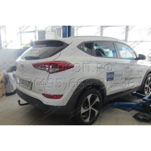 4261-A ORIS Фаркоп на Hyundai Tucson дорестайл 2015-2018 без снятия бампера и выреза в бампере. Тип шара: A. Нагрузки: 1600/100 кг, масса фаркопа 21,7 кг (без электрики в комплекте)