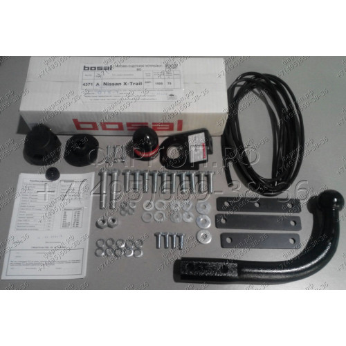 4371-A ORIS Фаркоп на Nissan X-Trail T31 2007-2015 без выреза в бампере. Тип шара: A. Нагрузки: 1500/75 кг, масса фаркопа 22,4 кг (без электрики в комплекте)