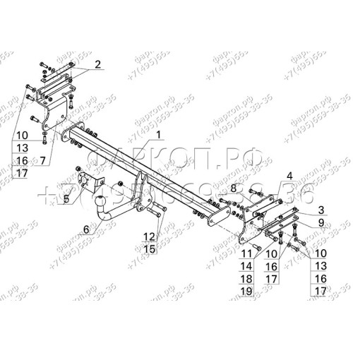 NS 13 AVTOS Фаркоп на Nissan Qashqai 2007-2014. Необходима подрезка бампера. Тип шара: A. Нагрузки: 1200/75 кг, масса фаркопа 13,6 кг (без электрики в комплекте)
