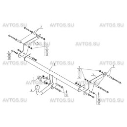 NS 28 AVTOS Фаркоп на Nissan Terrano 2014-2015. Необходима подрезка бампера. Тип шара: A. Нагрузки: 1250/75 кг, масса фаркопа 14 кг (без электрики в комплекте)