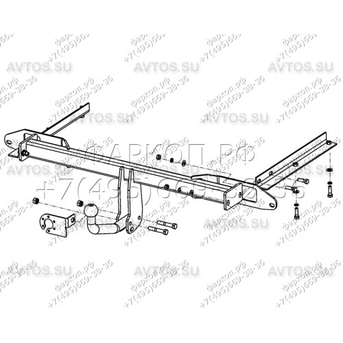 OP 05 AVTOS Фаркоп на Opel Astra J хетчбек 5 дверей 2009-2015. Необходима подрезка бампера. Тип шара: A. Нагрузки: 1500/75 кг, масса фаркопа 20 кг (без электрики в комплекте)