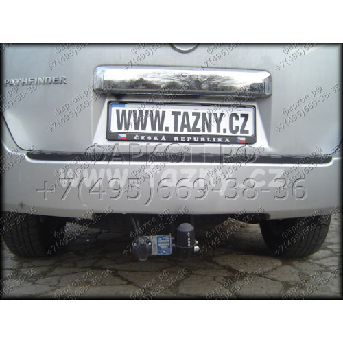 N-080 STEINHOF Фаркоп на Nissan Pathfinder R51 01/2005-2014. Требуется подрезка бампера. Тип шара: A. Нагрузки: 3000/120 кг, масса фаркопа 10,2 кг (без электрики в комплекте)