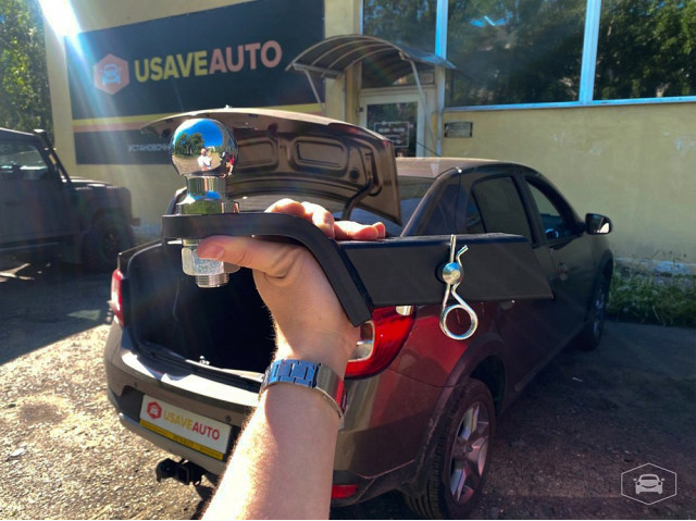 Фаркоп PT GROUP на Renault Logan II — установка в USAVE AUTO