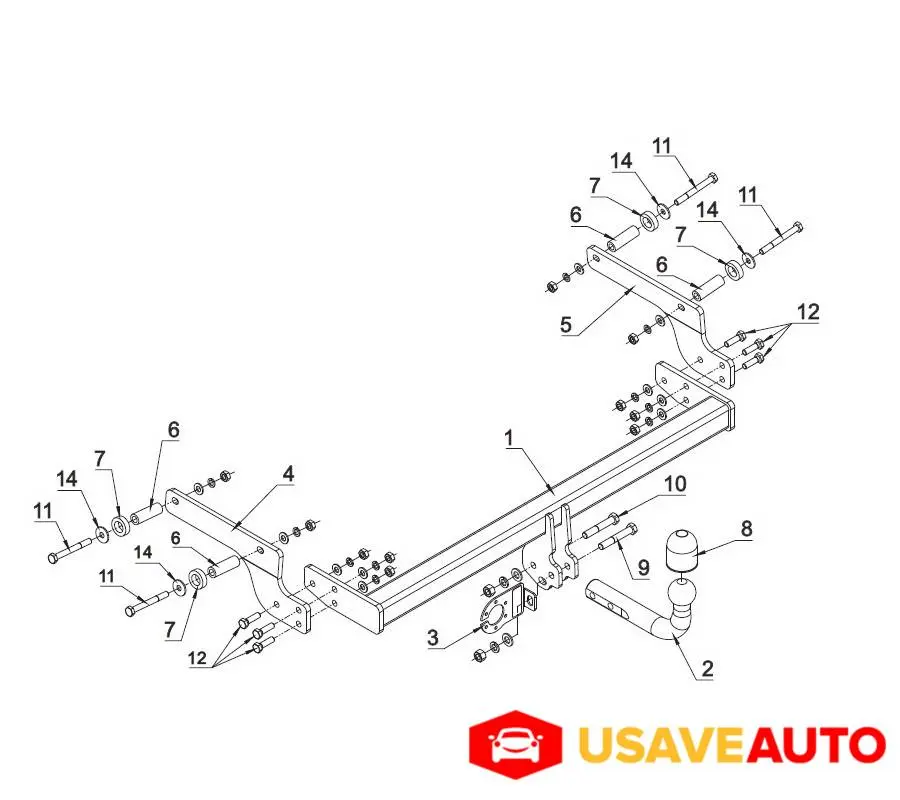 AUTO-HAK Европейское качество! Фаркоп Renault Logan седан 2013-, Dacia Logan седан 2013-