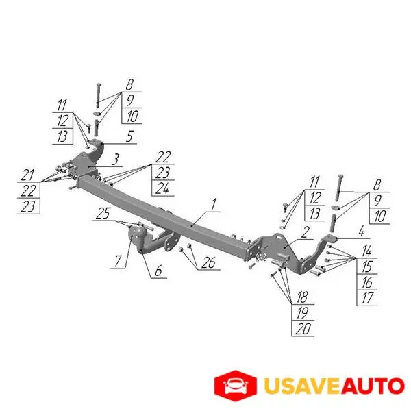 AVTOS Фаркоп FIAT Doblo 2001-2010