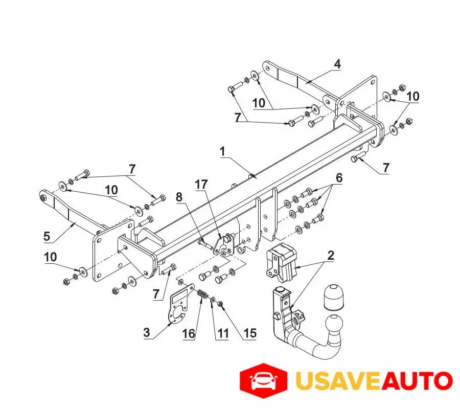 AUTO-HAK Фаркоп AUDI Q5 (FY), вкл S-line 2017-